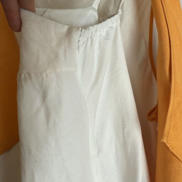 Ashley Stewart 2 Piece Linen Blend Dress White And Orange Womens Size 22 - Picture 8 of 13